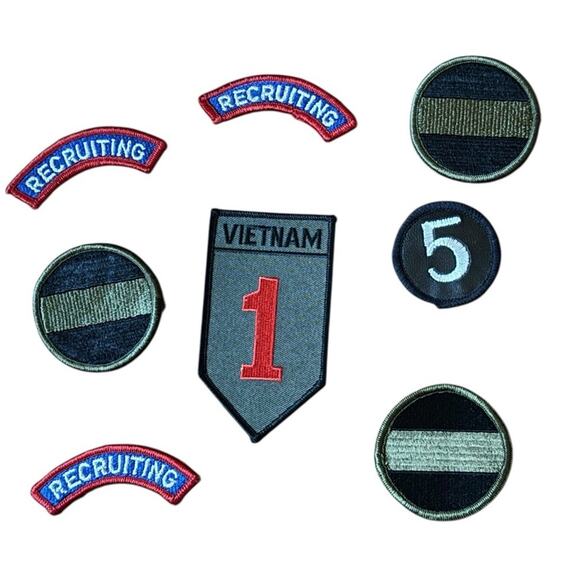 Military Patches Vietnam Era US Army Service Recruiting Number 5 Stripes Veteran - Picture 1 of 7